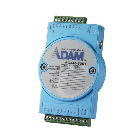 ADVANTECH ADAM-6051 2-Kanal Sayaçlı 14-Kanal İzole Dijital I / O Modbus TCP Modülü